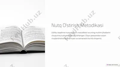 nutq o'stirish metodikasi — PPTX