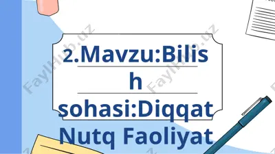 diqqat, nutq, faoliyat — PPTX