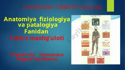 anatomiyafiziologiyavapatalogiya fanidan 5darsmashg’uloti — PPTX