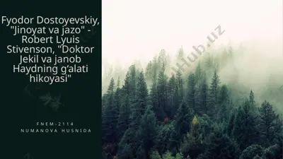 "jinoyatvajazo" - "doktor jekil va janob haydning g‘alati hikoyasi" — PPTX