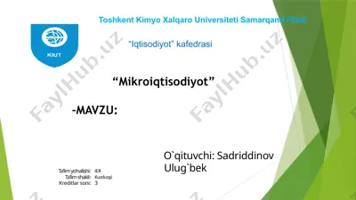 mikroiqtisodiyot — PPTX