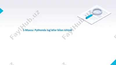 pythondalug’atlarbilanishlash — PPTX
