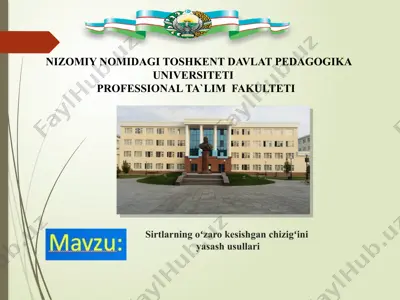 sirtlarning o‘zarokesish ganchizig‘ini yasash usullari — PPTX