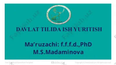 davlat tilida ish yuritish — PPTX