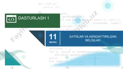 python dasturlash tilida funksiyalar — PPT