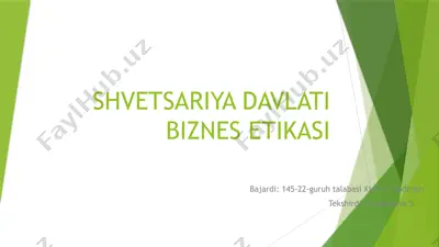 shvetsariya davlati biznes etikasi — PPTX