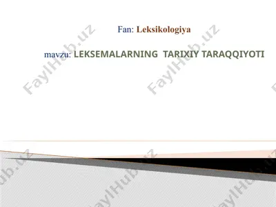 leksikologiya — PPTX