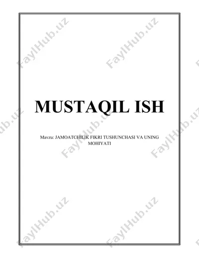 jamoatchilik fikri tarixi — DOCX