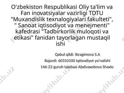 yaponiya iqtisodiyoti va biznes madaniyati — PPTX
