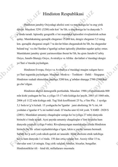 hindiston respublikasi — DOC