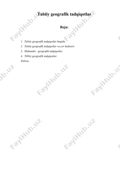 tabiiy geografik tadqiqotlar — DOC