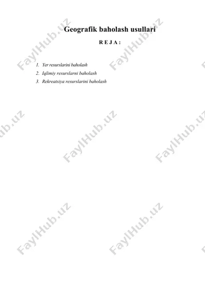 geografik baholash usullari — DOC