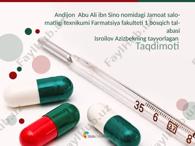 farmaseftika yo'nalishiga kirish — PPTX