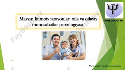 oilaviy munosabatlar psixologiyasi — PPTX