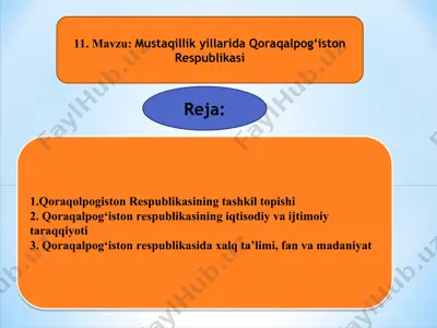 mustaqillik yillarida qoraqalpog‘iston respublikasi — PPT