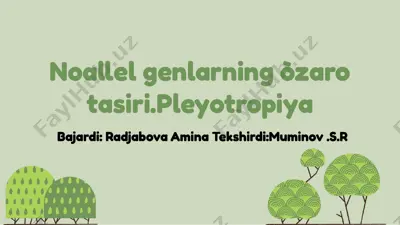 noallel genlar va pleyotropiya — PPTX