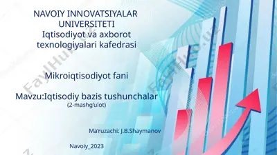mikroiqtisodiyot fanidan ma'ruzalar — PPTX