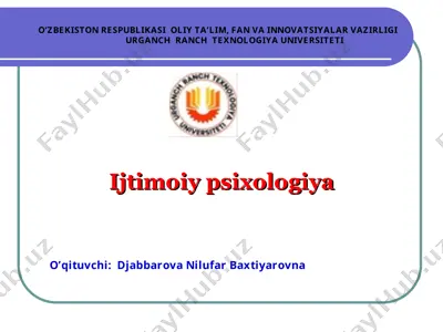 ijtimoiy psixologiya — PPT