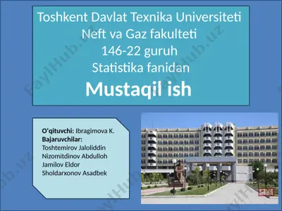 statistika fanidan mustaqil ish — PPTX