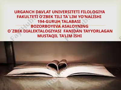 o‘zbek tili va dialektologiyasi fanidan ta'yinlangan mustaqil ta’lim ishi — PPTX
