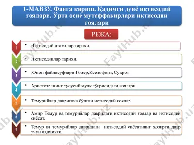 иқтисодий атамалар тарихи — PPTX