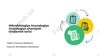 mikrobiologiya imunalogiya virusalogiya ahamiyati rivojlanish tarixi — PPTX