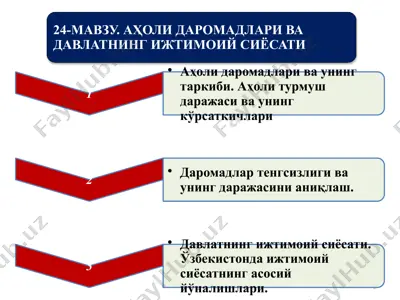 аҳоли даромадлари — PPTX