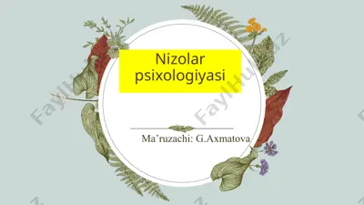nizolar psixologiyasi — PPTX
