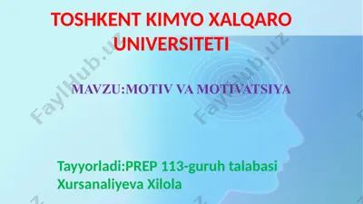 motiv va motivatsiya — PPTX