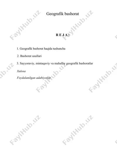 geografik bashorat — DOC
