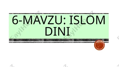islom va aqidaparastoqimlar — PPTX
