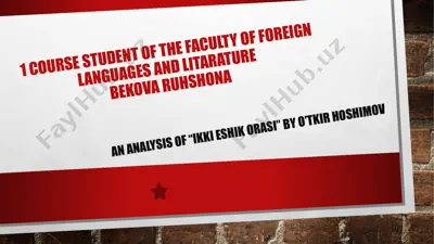 an analysis of “ikkieshikorasi” by o’tkir hoshimov — PPTX