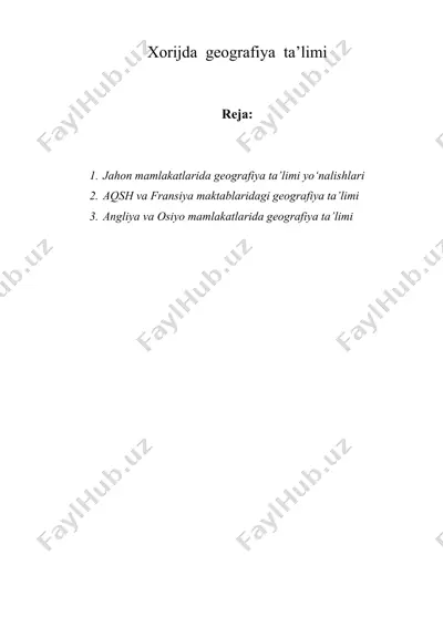 xorijda geografiya ta’limi — DOC