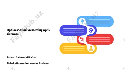 optika asoslari va koʻzning optik sistemasi — PPTX