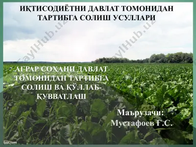 иқтисодиётни давлат томонидан тартибга солиш усуллари — PPTX