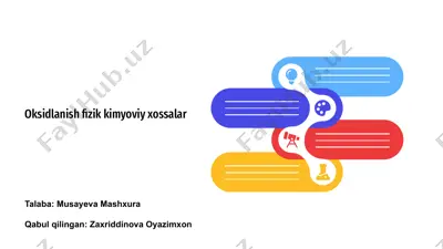 oksidlanish fizik kimyoviy xossalar — PPTX
