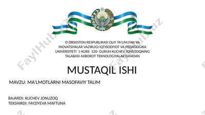 masofaviy ta'lim — PPTX