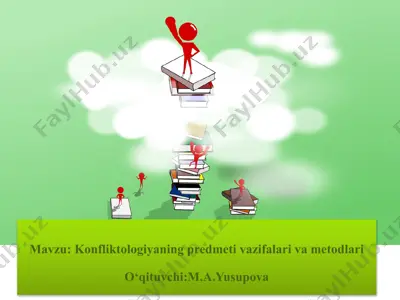 konfliktologiya fanining predmeti, vazifalari va metodlari — PPTX