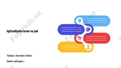 iqtisodiyota tovar va pul — PPTX