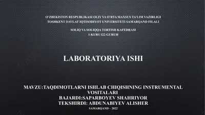 power point dasturida taqdimotlar tayyorlash — PPTX