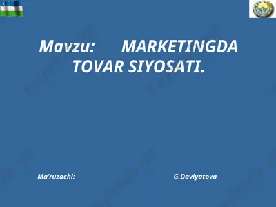 marketingdatovar siyosati — PPT