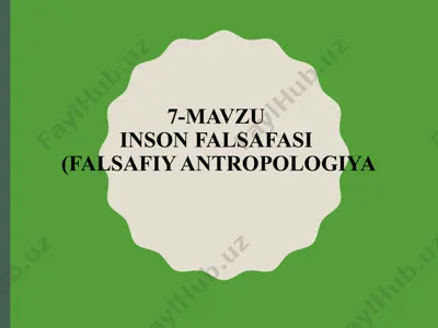 falsafasoy falsafasi(falsafiy antropologiya — PPT