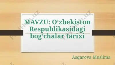 o'zbekiston respublikasida g'ochalar tarixi — PPTX