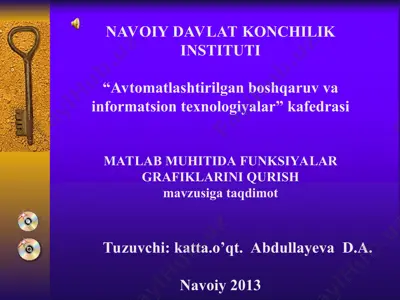 matlab muhitida funksiyalar grafiklarini qurish — PPT