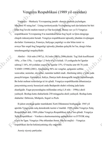 vengriya respublikasi (1989 yil oxiridan) — DOC