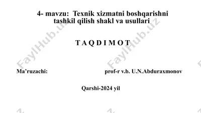 avtomobillar texnik ekspluatatsiyasi — PPTX