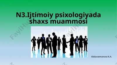 ijtimoiy psixologiyada shaxs muammosi — PPTX