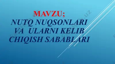 nutq nuqsonlari va ularni kelib chiqish sabablari — PPTX