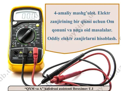 elektr zanjirlarni hisoblash mashg'uloti — PPT