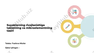 suyaklarning rivojlanishiga tabiatning va mikroelementning tasiri — PPTX